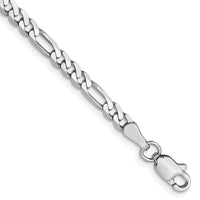 Load image into Gallery viewer, 14K White Gold 3mm Flat Figaro Chain
