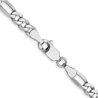 Load image into Gallery viewer, 14K 4mm White Gold Flat Figaro Chain  Lobster Clasp
