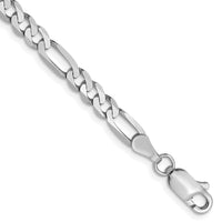 Load image into Gallery viewer, 14K 4mm White Gold Flat Figaro Chain  Lobster Clasp
