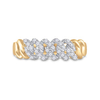 Load image into Gallery viewer, 10kt Yellow Gold Mens Round Diamond Band Ring 3/8 Cttw
