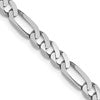 14K 4mm White Gold Flat Figaro Chain  Lobster Clasp