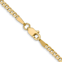 Load image into Gallery viewer, 14K 2.2mm Flat Beveled Curb Chain
