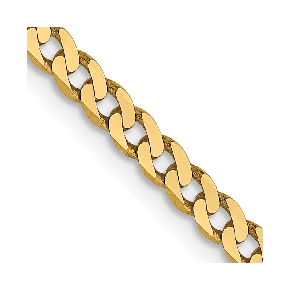 14K 2.3mm Flat Beveled Curb Chain
