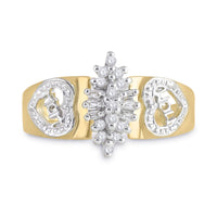 Load image into Gallery viewer, 10kt Yellow Gold Womens Round Diamond Mom Ring 1/8 Cttw

