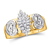 Load image into Gallery viewer, 10kt Yellow Gold Womens Round Diamond Mom Ring 1/8 Cttw
