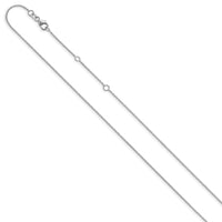 Load image into Gallery viewer, 14k White Gold 1.10mm Round Cable 1in+1in Adjustable Chain
