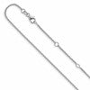 14k White Gold 1.4mm Round Cable 1in+1in Adjustable Chain