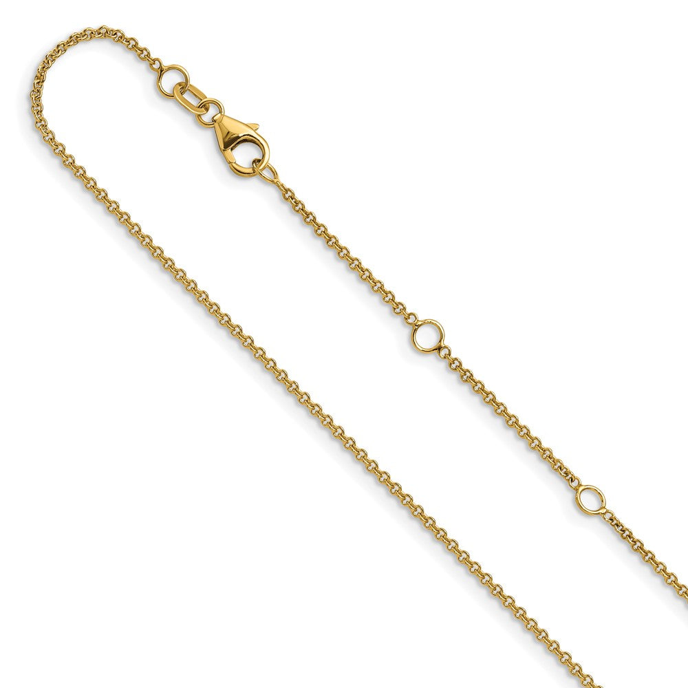 14k 1.4mm Round Cable 1in+1in Adjustable Chain