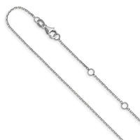 Load image into Gallery viewer, 14k White Gold 1.1mm D/C Square Cable 2in+2in Adjustable Chain
