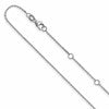 14k White Gold 1.1mm D/C Square Cable 1in+1in Adjustable Chain