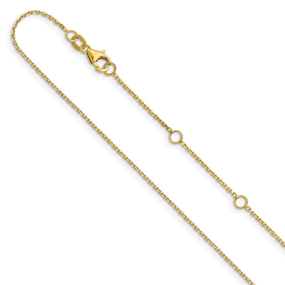 14k 1.1mm D/C Square Cable 1in+1in Adjustable Chain