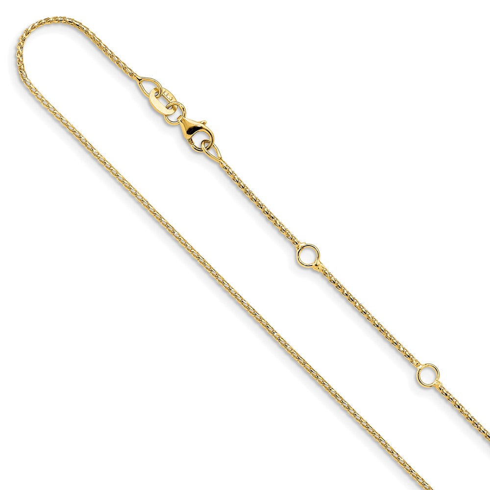 14K 1mm D/C Open Franco 1in+1in Adjustable Chain