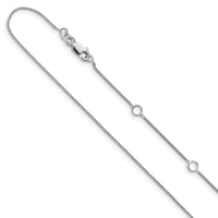Load image into Gallery viewer, 14K White Gold .8mm Baby Spiga 1in+1in Adjustable Chain
