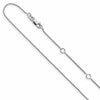 14K White Gold .8mm Baby Spiga 1in+1in Adjustable Chain