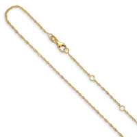Load image into Gallery viewer, 14K 1.25mm Singapore 1in+1in Adjustable Chain
