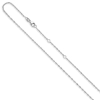 Load image into Gallery viewer, 14K White Gold  1.25mm Singapore 1in+1in Adjustable Chain
