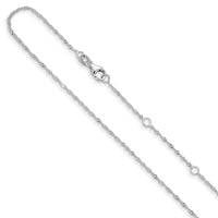 Load image into Gallery viewer, 14K White Gold  1.25mm Singapore 1in+1in Adjustable Chain

