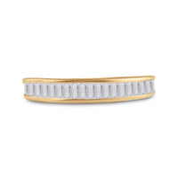 Load image into Gallery viewer, 14kt Yellow Gold Womens Baguette Diamond Wedding Band 1/2 Cttw
