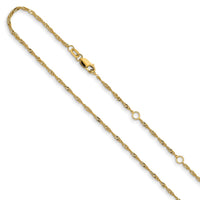 Load image into Gallery viewer, 14K 1.5mm Singapore 1in+1in Adjustable Chain
