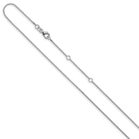 Load image into Gallery viewer, 14K White Gold .85mm Box 1in+1in Adjustable Chain
