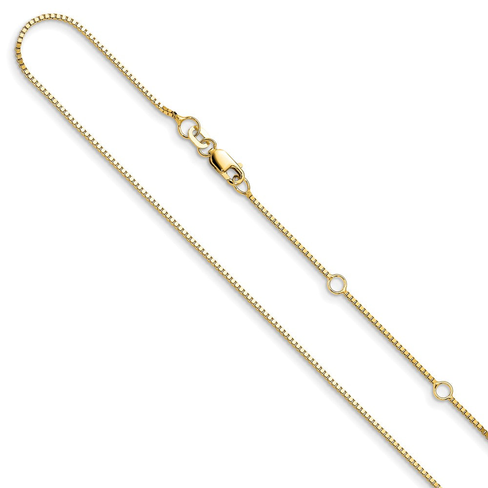 14K .95mm Box 1in+1in Adjustable Chain