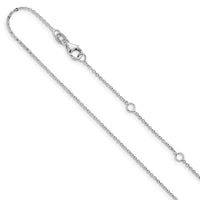 Load image into Gallery viewer, 14k White Gold 1.2mm Flat Cable 1in+1in Adjustable Chain
