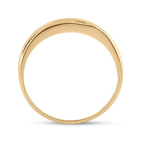 Load image into Gallery viewer, 14kt Yellow Gold Mens Round Diamond Wedding Band Ring 1/4 Cttw
