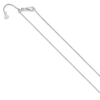 Load image into Gallery viewer, 14K White Gold Adjustable .95mm Sparkle Singapore Chain
