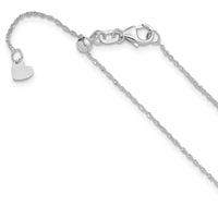 Load image into Gallery viewer, 14K White Gold Adjustable .95mm Sparkle Singapore Chain
