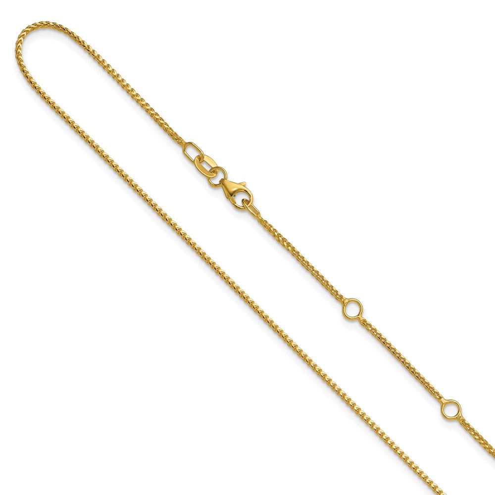 14K 1.1mm Franco 1in+1in Adjustable Chain