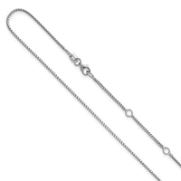 Load image into Gallery viewer, 14K White Gold 1.1mm Franco 1in+1in Adjustable Chain
