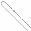 14K White Gold 1.25mm Franco 1in+1in Adjustable Chain