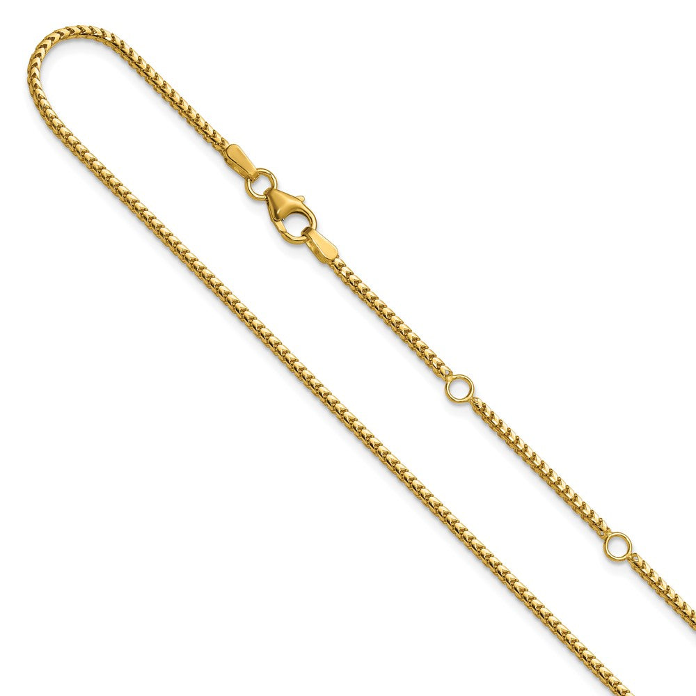 14K 1.5mmmm Franco 1in+1in Adjustable Chain