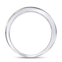 Load image into Gallery viewer, 14kt White Gold Womens Round Diamond Wedding Channel Set Band 1/4 Cttw
