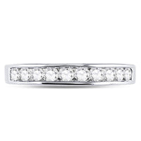 Load image into Gallery viewer, 14kt White Gold Womens Round Diamond Wedding Channel Set Band 1/2 Cttw
