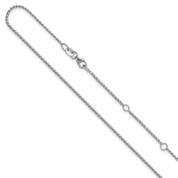 Load image into Gallery viewer, 14K White Gold 1.15mm D/C Open Franco 1in+1in Adjustable Chain
