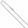 14K White Gold 1.15mm D/C Open Franco 1in+1in Adjustable Chain