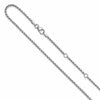14K White Gold 1.65mm D/C Open Franco 1in+1in Adjustable Chain