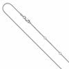 14K White Gold .65mm D/C Spiga 1in+1in Adjustable Chain