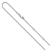 Load image into Gallery viewer, 14K White Gold 1.2mm Baby Spiga 1in+1in Adjustable Chain
