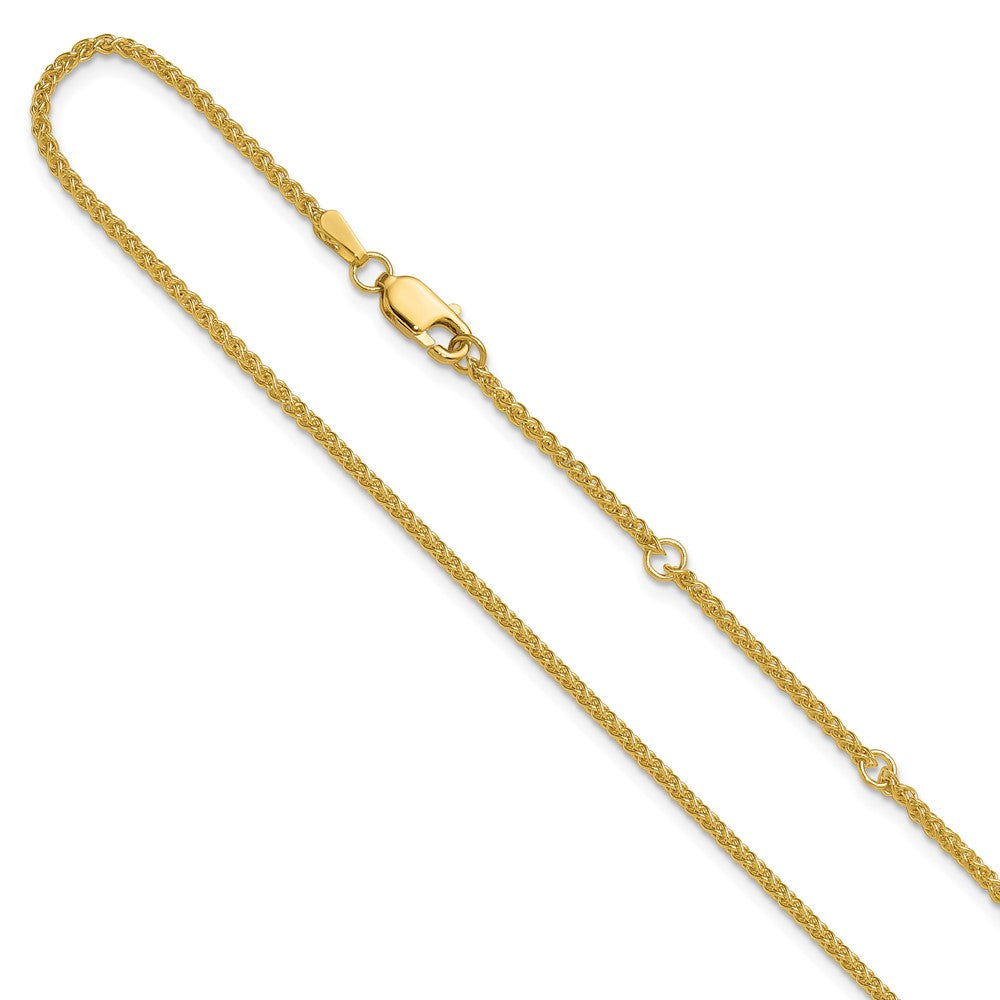 14K 1.65mm Spiga 1in+1in Adjustable Chain