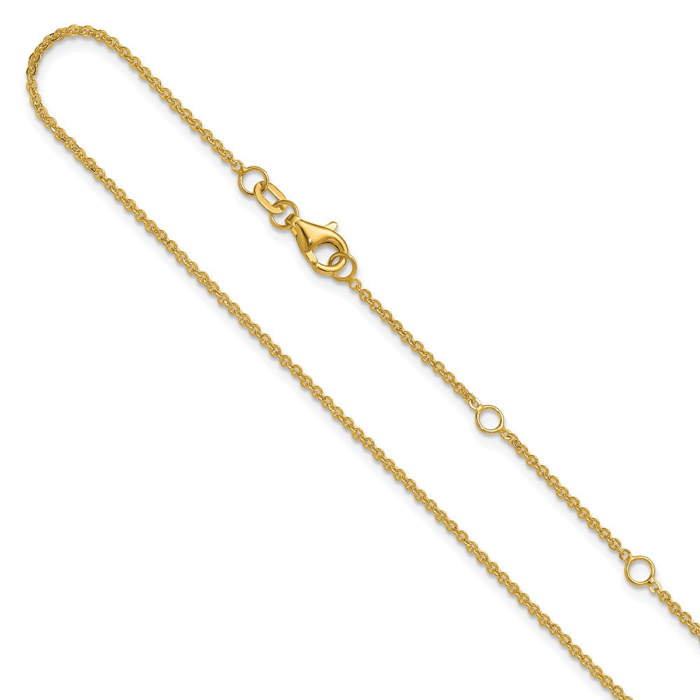 14K 1.4mm Flat Cable 1in+1in Adjustable Chain