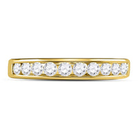 Load image into Gallery viewer, 14kt Yellow Gold Womens Round Diamond Wedding Channel Set Band 1/2 Cttw
