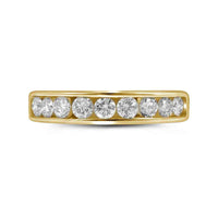 Load image into Gallery viewer, 14kt Yellow Gold Womens Round Diamond Wedding Channel Set Band 1 Cttw

