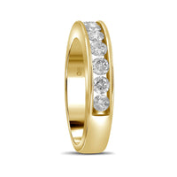 Load image into Gallery viewer, 14kt Yellow Gold Womens Round Diamond Wedding Channel Set Band 1 Cttw
