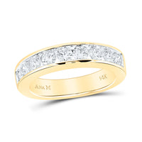 Load image into Gallery viewer, 14kt Yellow Gold Womens Round Diamond Wedding Channel Set Band 1 Cttw
