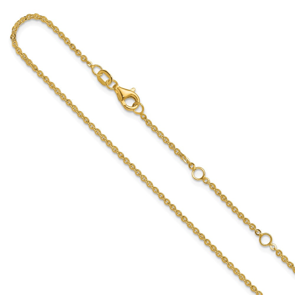 14K 1.7mm Flat Cable 1in+1in Adjustable Chain