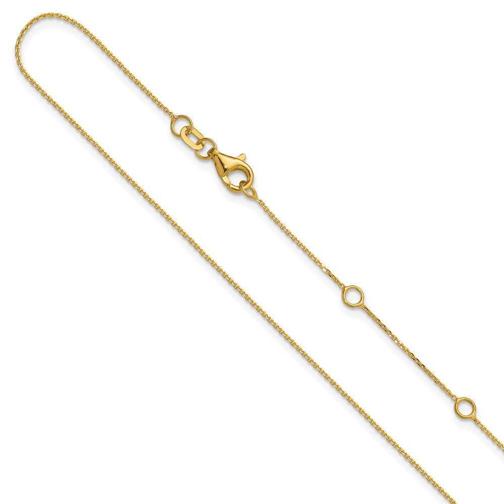 14k .85mm D/C Square Cable 1in+1in Adjustable Chain