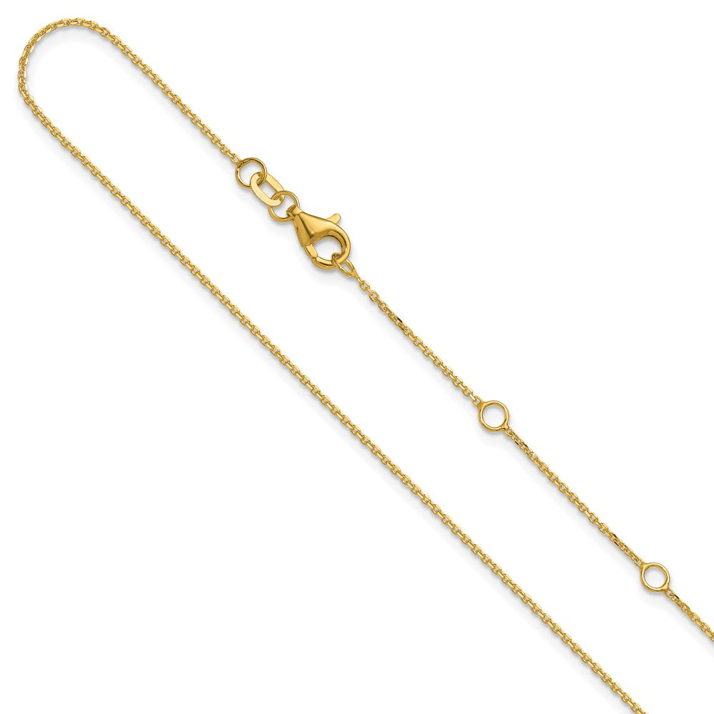 14k 1mm D/C Square Cable 1in+1in Adjustable Chain