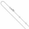 14k White Gold .8mm Round Cable 1in+1in Adjustable Chain